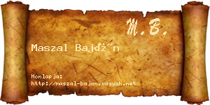 Maszal Baján névjegykártya